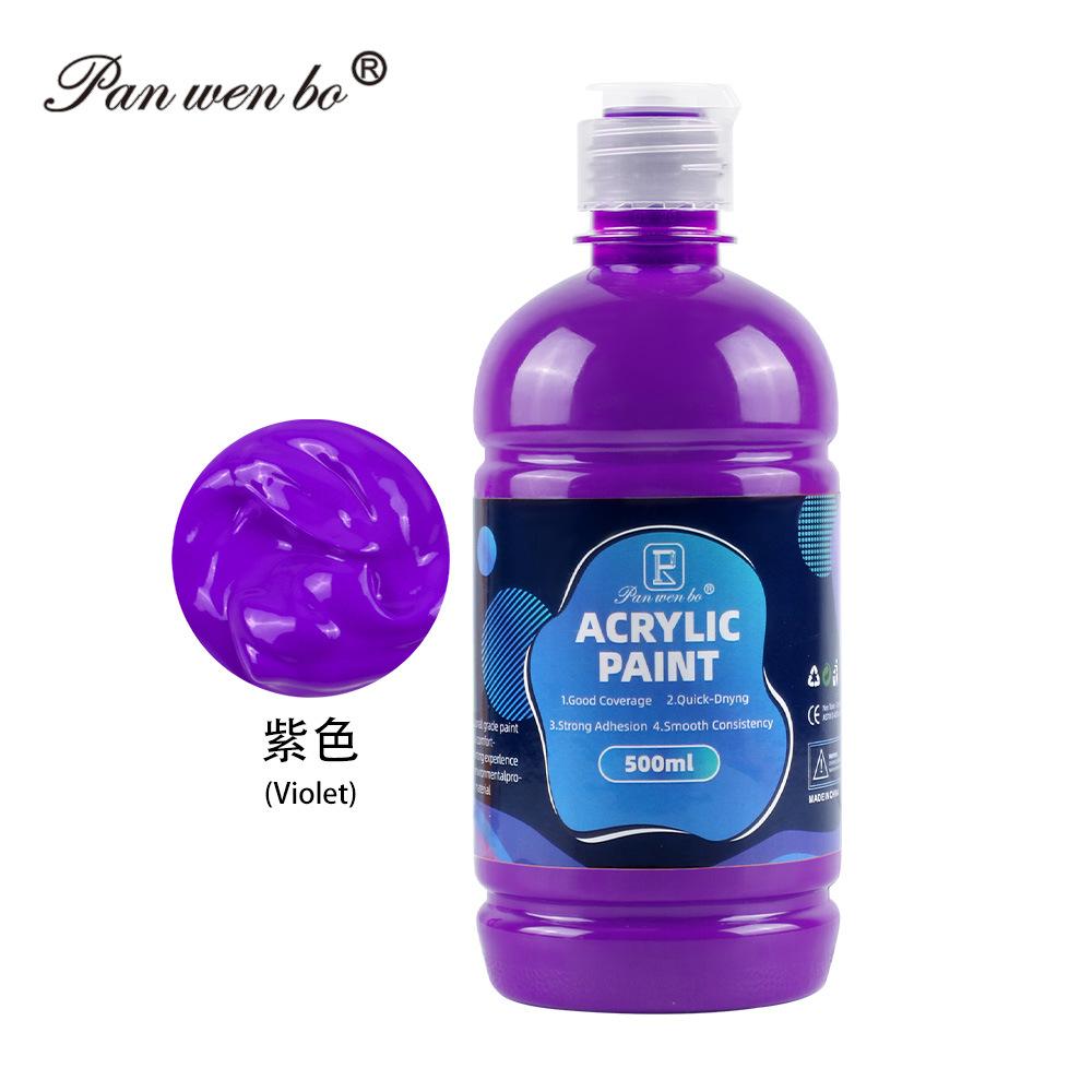 12 Färger Stor Partipack Akrylfärg(500 ml/17 oz) Flaskor, Canvas, Stenar, Trä, Tyg, Keramik, Giftfria för Konstnärer och Vuxna