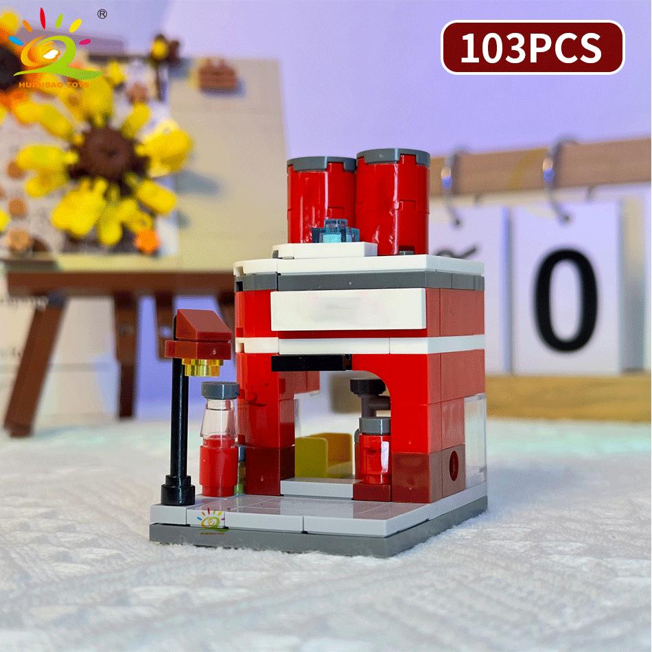 Non-Toxic Moc City Street View Mini Building Blocks Diy City Commercial Street Coffee Shop Puzzle Toys Home Ornaments Decoration