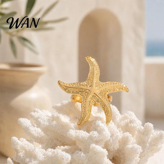 Sunflower Ring 6Pcs/Set Finger Set, Ocean Style Adjustable with Imitation Starfish Pearl And Shell Texture, Bohemian Stackable Rings for Women Hollow