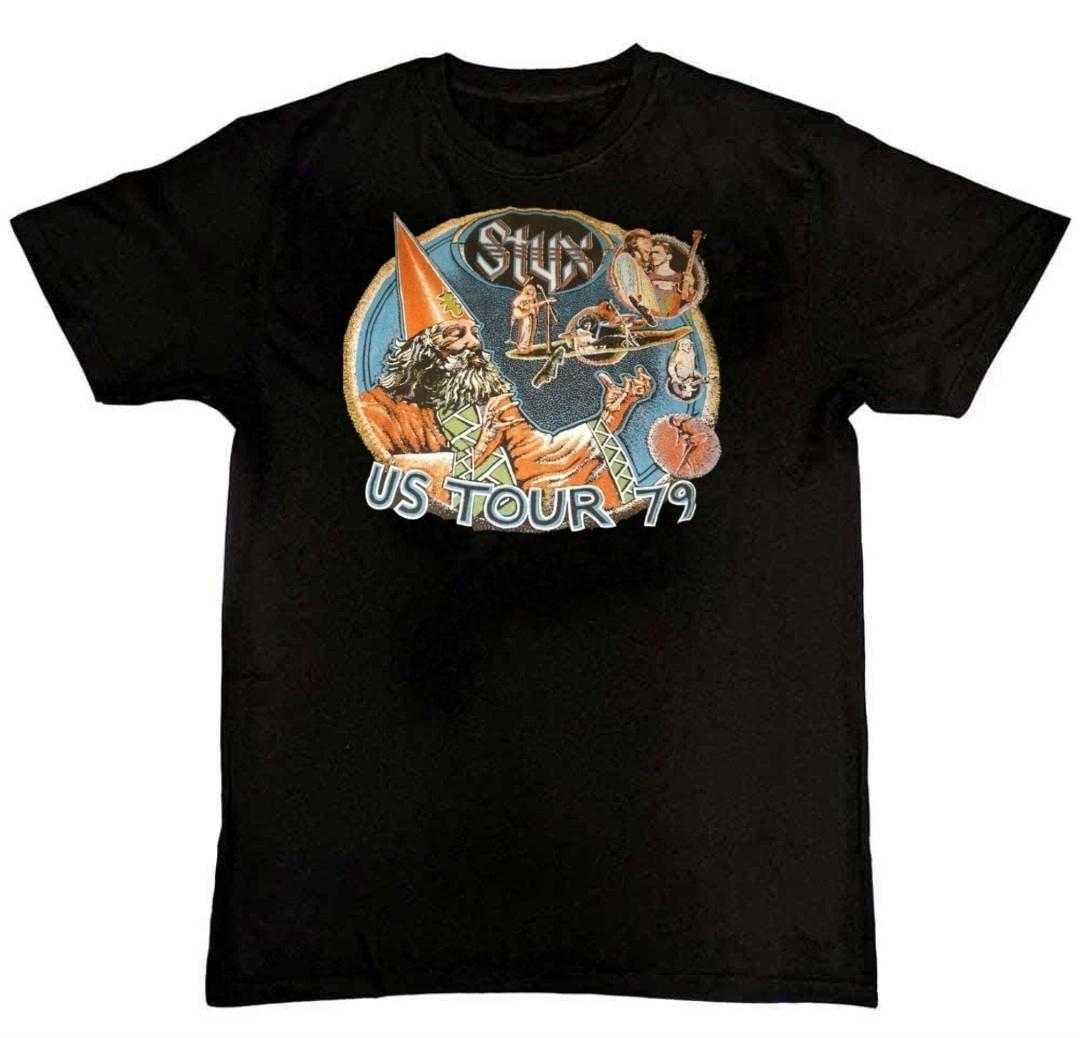 Vintage STYX 70s 79 US Tour Graphic Print Mens T-Shirt XXXL