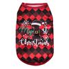 4pc Soft Pet Vest For Small Medium Dogs Cats Cute Santa Claus Diamond Plaid Print Kitten Comfortable T-shirt Sphynx Costume Coat