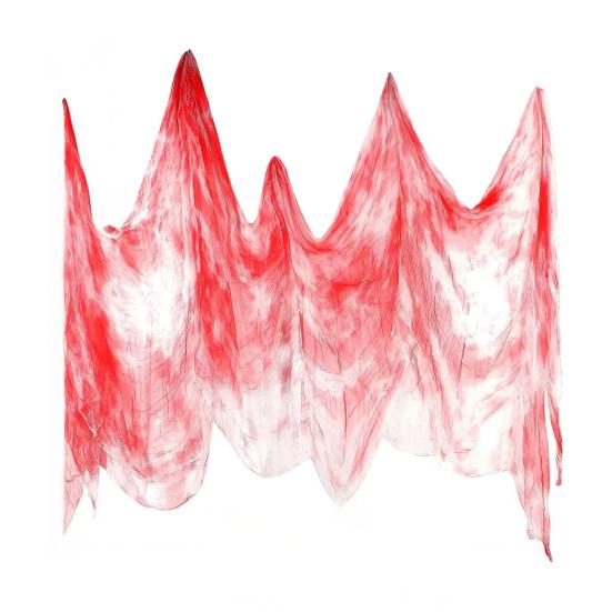 40" x 70" Halloweenská strašidelná látková dekorace Děsivá gáza s krví/černá/bílá Strašidelná látka