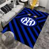Blue and Black Striped Carpet with Inter Logo and Two Stars Pattern Suitable for use as an anti-slip for living room bedroom sofas
