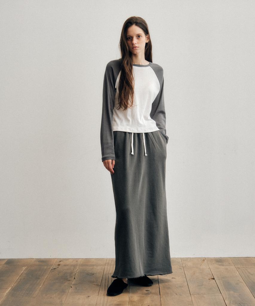 Cita Every Day Comfort Raw Edge Maxi Skirt_Cts620(Charcoal)