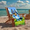 Ultra-Soft Beach Towel with Bluey Theme,Ideal for Pool - Camping, Diving - Perfect Travel Essential, Vibrant Beach Towel.