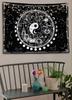 Twelve Constellation TapestryBlack and WhiteSun and MoonYin and Yang Tapestry Mystic Wall Hanging Tapestry for Home Decor