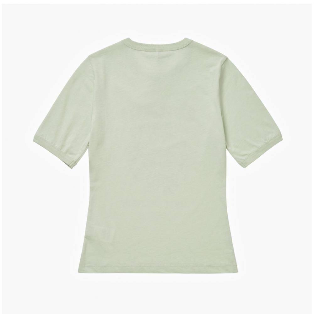 Ganni T3632 822 Flower Logo Print Women S Short Sleeve Tee