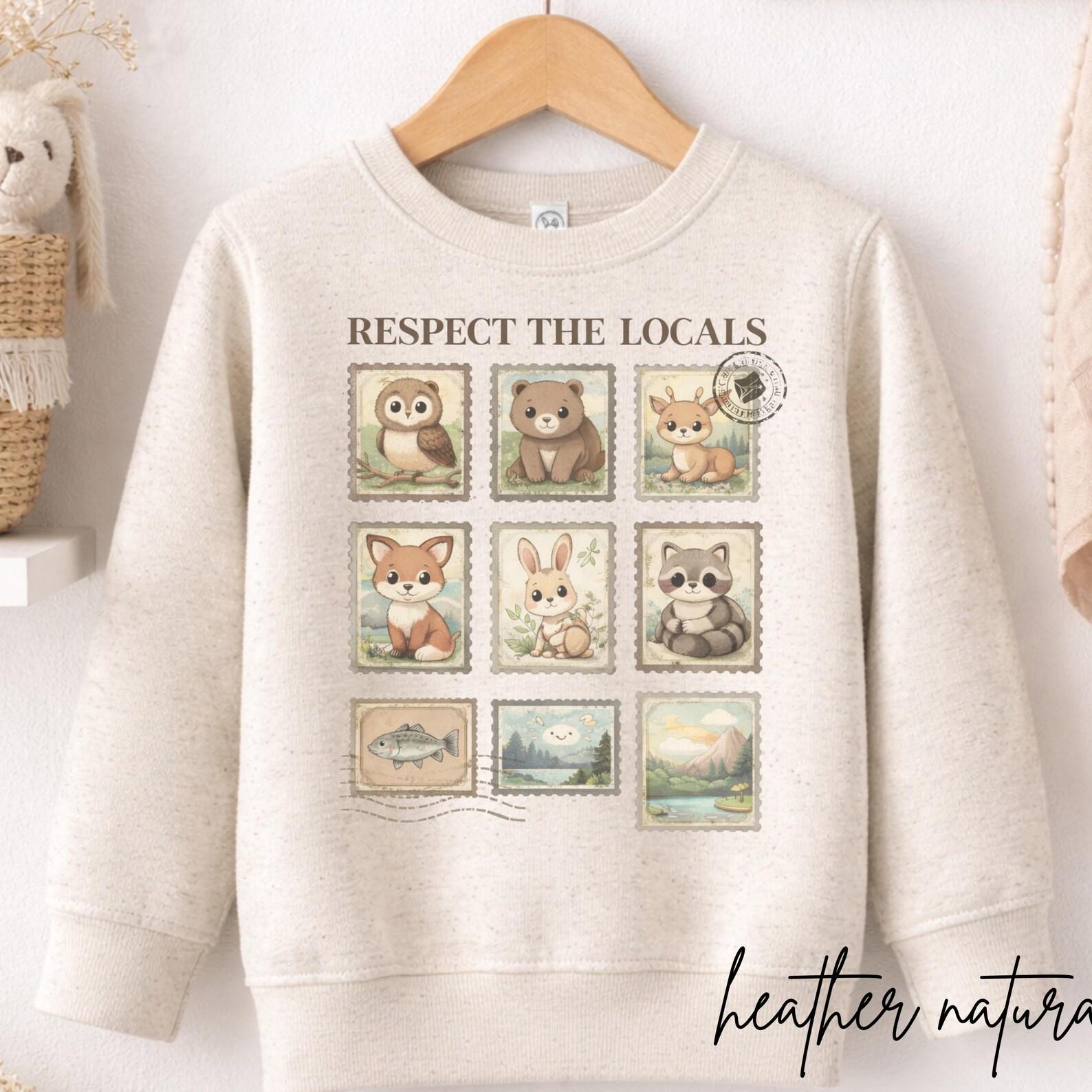 Woodland Animals Kids Shirt, Respect The Locals Unisex Tee, Nature Lover Kids T-Shirt, Camping Kids Sweatshirt, National Park Children Tee 100