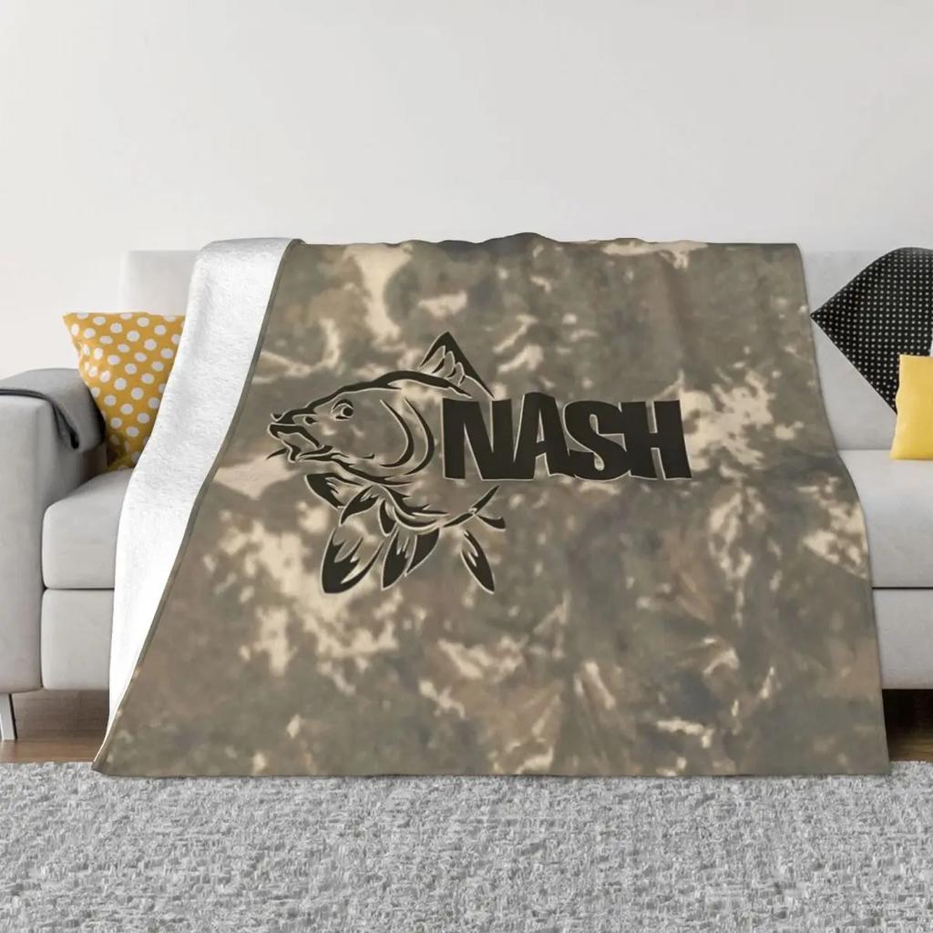 Flanelová deka s logem Nash Fishing Kaprařské vybavení Nová přehozová deka na doma 150*125cm Přehoz