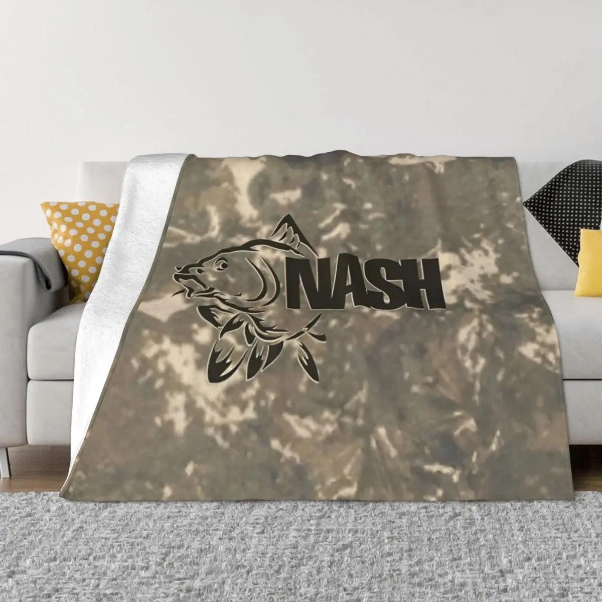

Nash Fishing Logo Flannel Blanket Carp Fish Tackle Angling Novelty Throw Blanket for Home 150*125cm Bedspread 40x50in