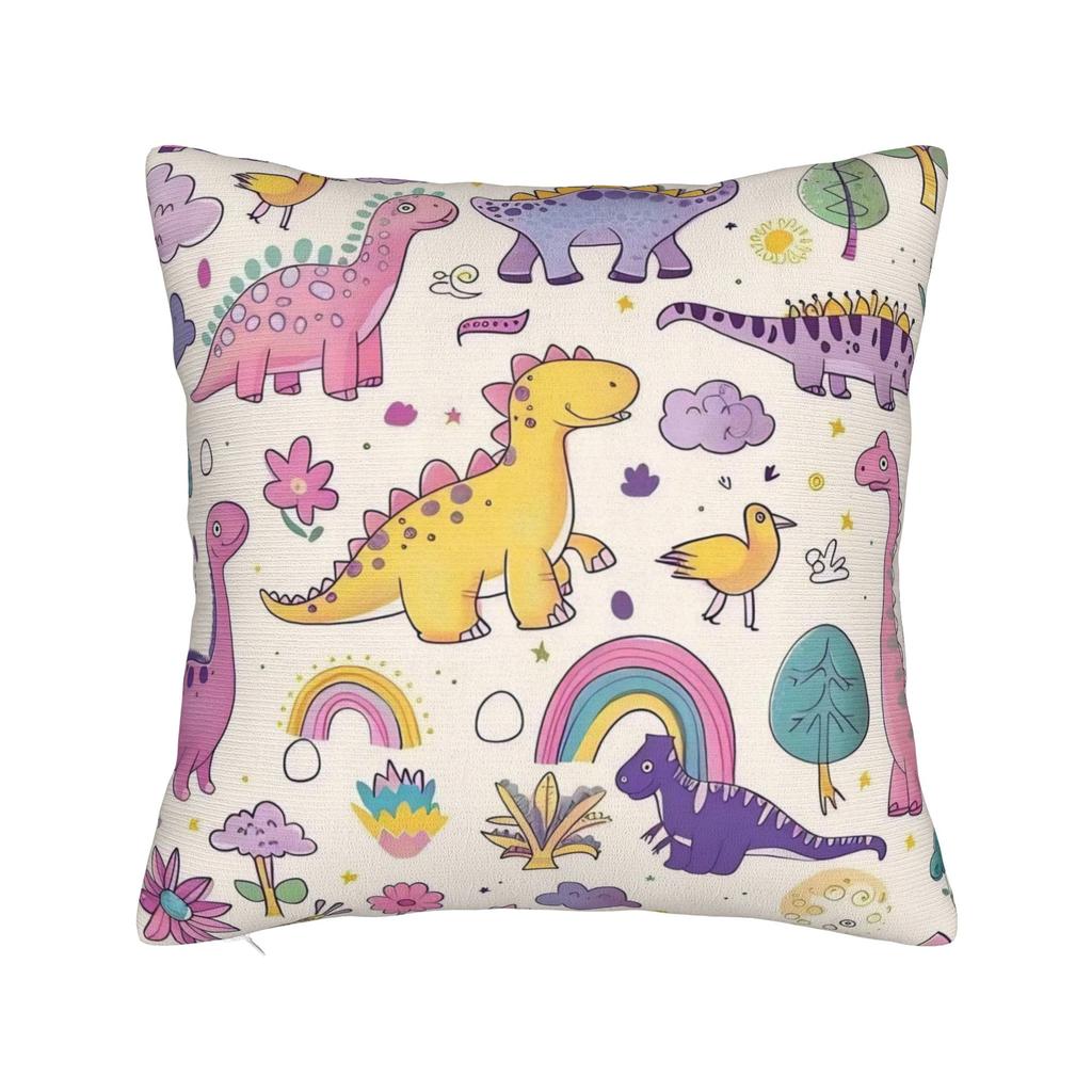 Pillow Cover Fun Dinosaur Pattern Novelty Pillow Case For Sofa Couch Bed Living Room Pillowcases