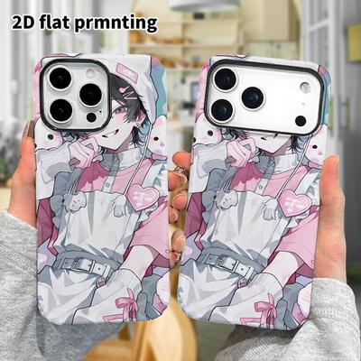 Phone Case: 2D Flat Design Suitable for iPhone 18 17 16 15 14 13 Pro Film Protective Case, Couple Style, Sweet Cool Teen, Christmas and Halloween Gift