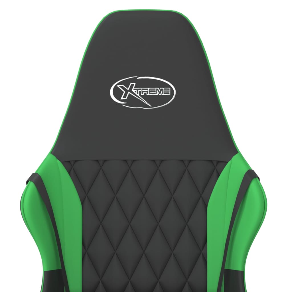 Gaming Chair Black and Green Synthetic Leather