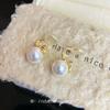 Simple and easy to match, niche, sweet pearl ear clips, no ear piercings, women's painless earrings, high-end earrings, small earlobes recommended.