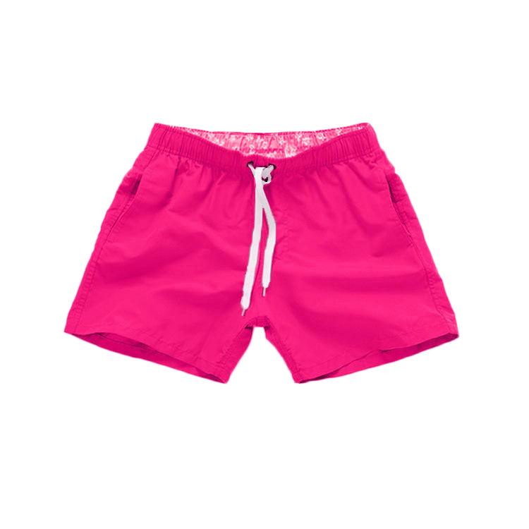 Mens Swim Trunks with Side Pockets Summer Casual Solid Color Beach Shorts Quick Dry Lightweight Board Shorts Swimwear Swimsuit
