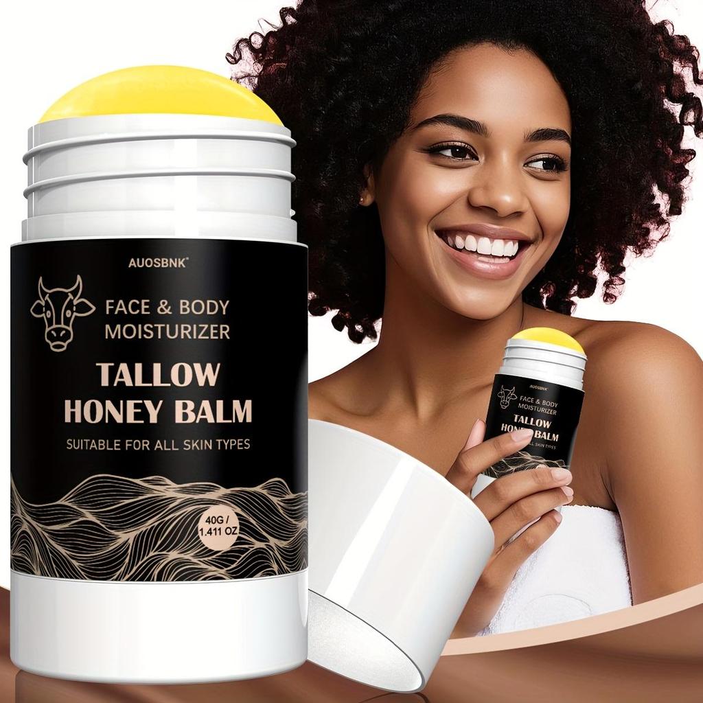 Talg Honig Balsam mit Honig & Olivenöl, Tief feuchtigkeitsspendende Creme für Gesicht, Körper & Hände, Beruhigt trockene, empfindliche Haut, Ganz natürlich - 40g