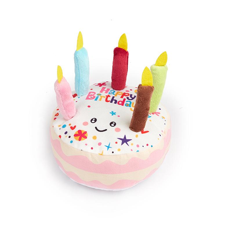 Cute Cake Pet Toy Cartoon Plush Dessert Squeaky Soft Puppy Kitten Toys Pet Interactive Toys Bite Resistant Pet Toys Pet Supplies