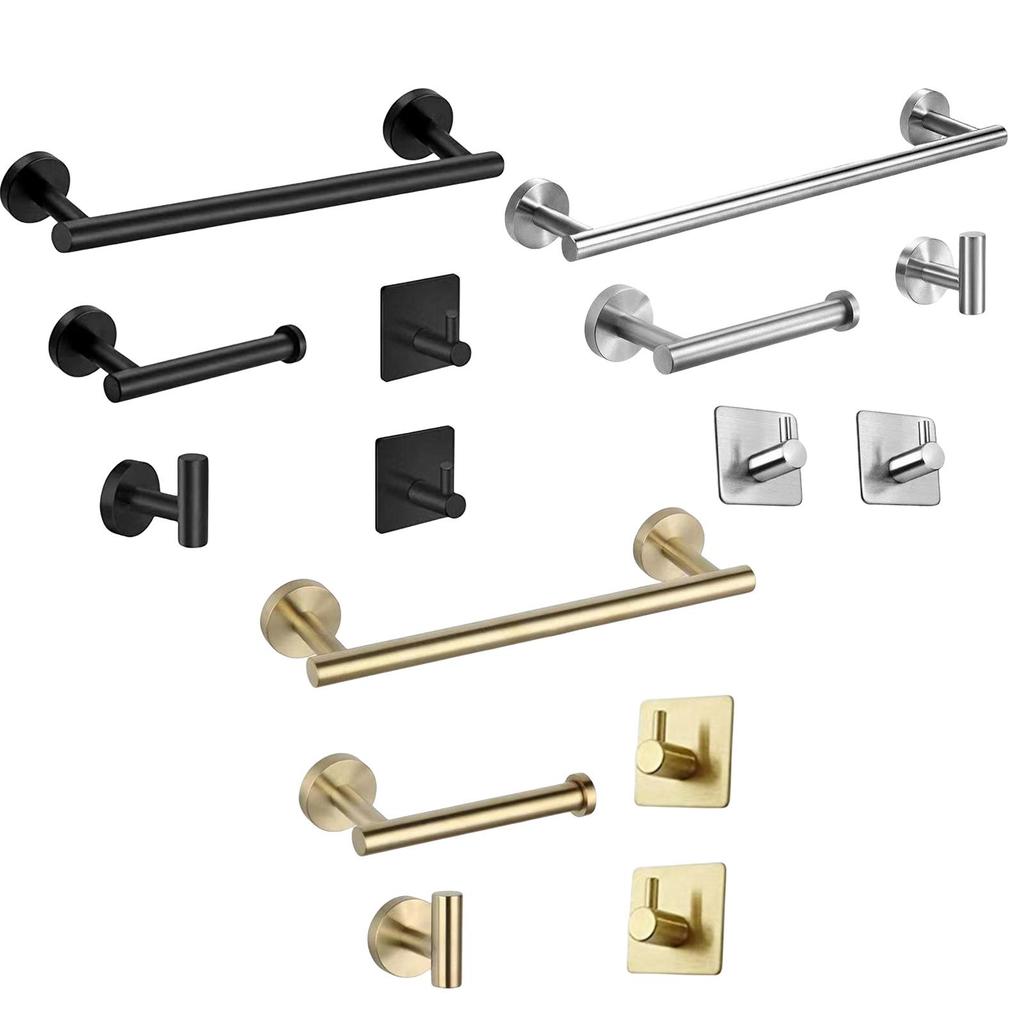 Heavy Duty Bathroom Accessories Kit Towel Rack Toilet Paper Holder for Hotel