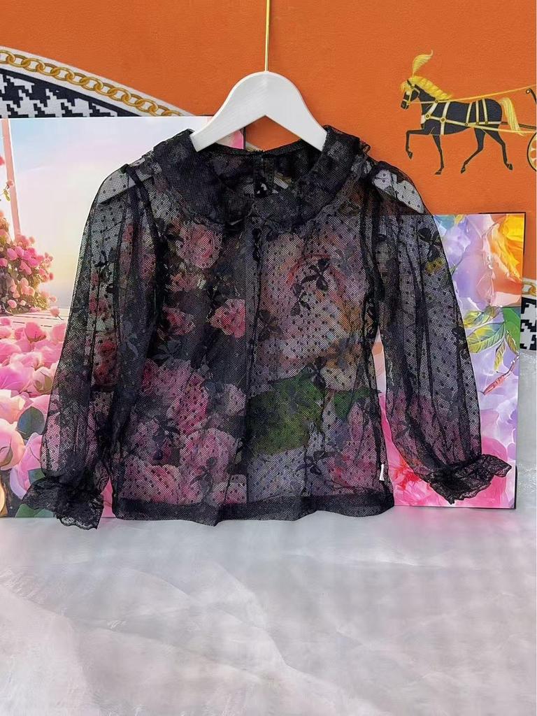 Sous-chemise ajourée Lolita pour filles - Nouveau Haut super doux fin de couleur unie