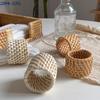 6 Tipos de Anillo para Servilleta Tejido Hecho a Mano Anillo para Servilleta Tejido Rústico Natural Soporte Decoración de Mesa Madera Pascua Ratán Hebilla de Anillo para Servilleta