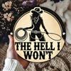 Cowgirl Vintage Tin Sign Western Wall Decor Aluminum Round Art