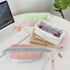 Colorblock Cute Makeup Bag Zipper Pencil Case Casual Stationery Bag  Student