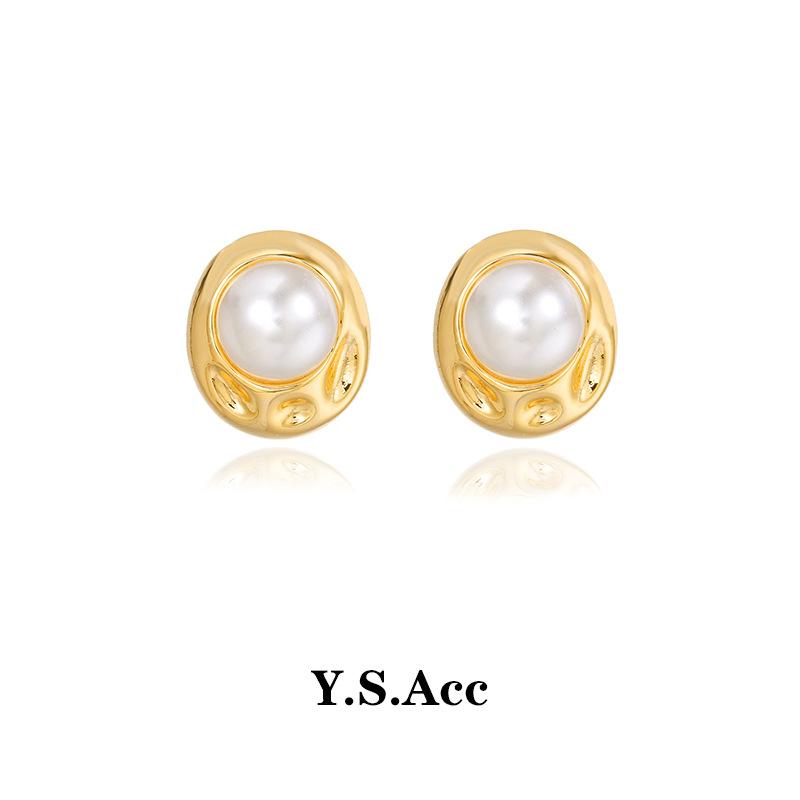 Real Gold Electroplated Earplugs, Pearl Water Drop Earrings, Court Style, Pearl Flowers, Vintage High-End Sense Yiwu Accessories, Earrings