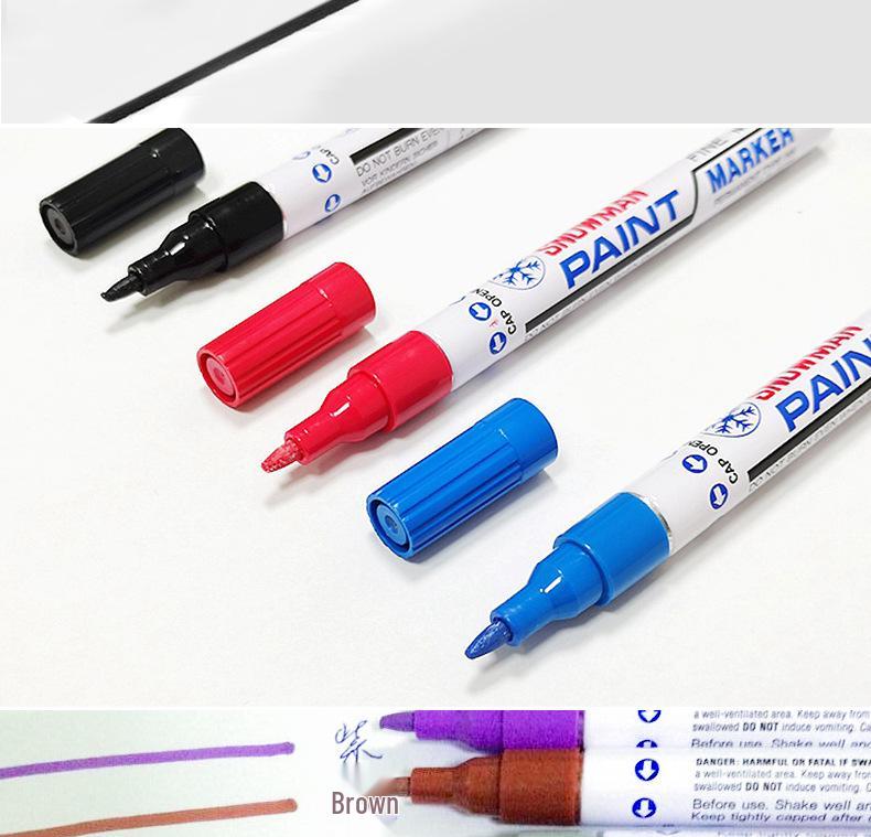 Alcohol-Resistant Snowman Paint Marker 1.0mm, Black & White, Fade-Proof, Low Halogen Touch-Up Pen