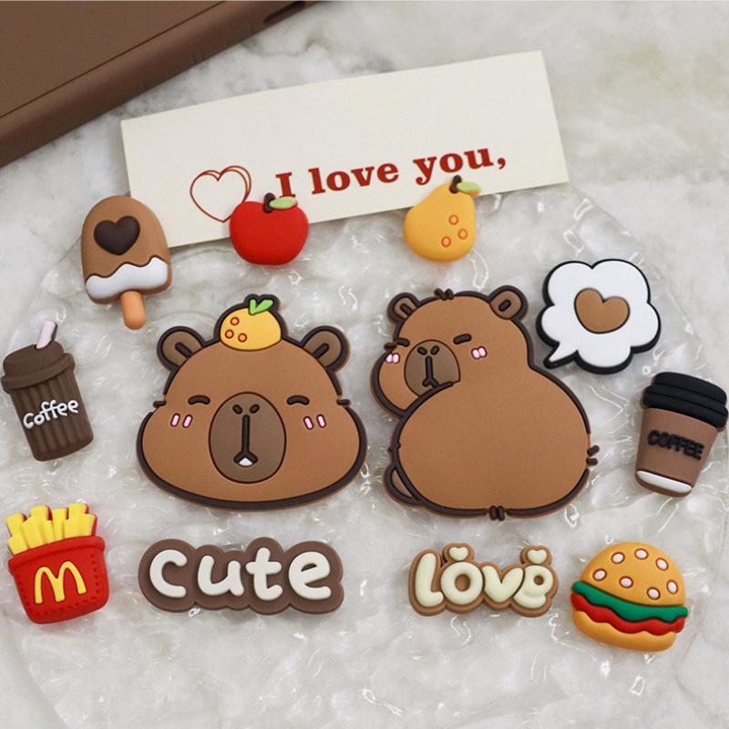 Capybara Cartoon DIY Stickers & Buckles: Jewelry, Phone, Cup, Shoe, Fridge, Car Decor