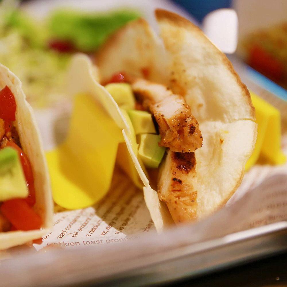 6 szt. 6-kolorowy organizer na 4 tacos / półka na naleśniki Wygodne stojaki do serwowania meksykańskiego jedzenia Restauracja