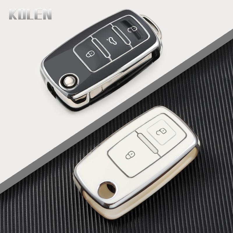 Tpu Car Key Case Cover Shell Fob For Volkswagen Vw Polo Golf Passat Tiguan Beetle Caddy T5 Up Eos Skoda Octavia Seat Leon Altea
