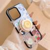 Three Dimensional Button 16Promax Flash Powder Magnetic Suction Bracket IPhone 15 Mobile Phone Case 14 Suitable for 13 Cartoon Doodles 11