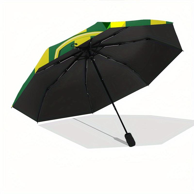Stork, Football Automatic Folding Umbrella 8 Ribs, Durable Iron Frame, Bright Color Pattern Compact Travel Umbrella, Suitable for Outdoor,