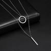 LIKGREAT Multi Layers Bar Coin Pendant Necklace Moon Star Cross Neckchain for Women Stainless Steel Chain Choker Jewelry NotFade