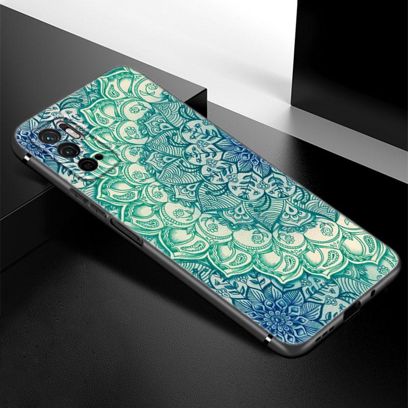 Mandala Chakra Yoga Telefon Fall Für Xiaomi Redmi Hinweis 7 8 9 10 Lite 11 11E 11T 12 Pro 11S 4G 10T 5G 8T 9S 10S TPU Schwarz Abdeckung