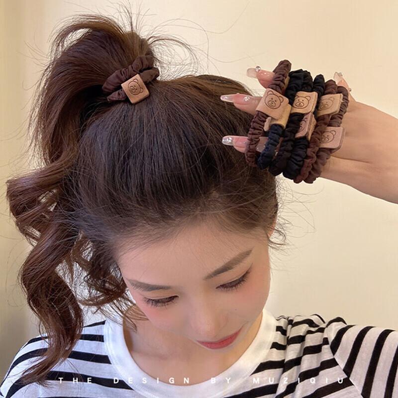 Xiangwan Hair Ties, 4 Pack, High Elasticity Rubber Bands for Women, Durable And Cute Bear-Shaped Hair Ties, Everyday Hair Bands