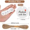 CYCLI-Handmade With Love 200Pcs White Paper Gift Labels, For Home Crafts, Candles Tins, Weddings With 1.2" Round Tags& Twine Str