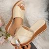 Female Sandals Hemp Wedge Mujer Platform Sandals Summer New Women Wedges Leather Pu Casual Sandale Woman Footwear Slippers