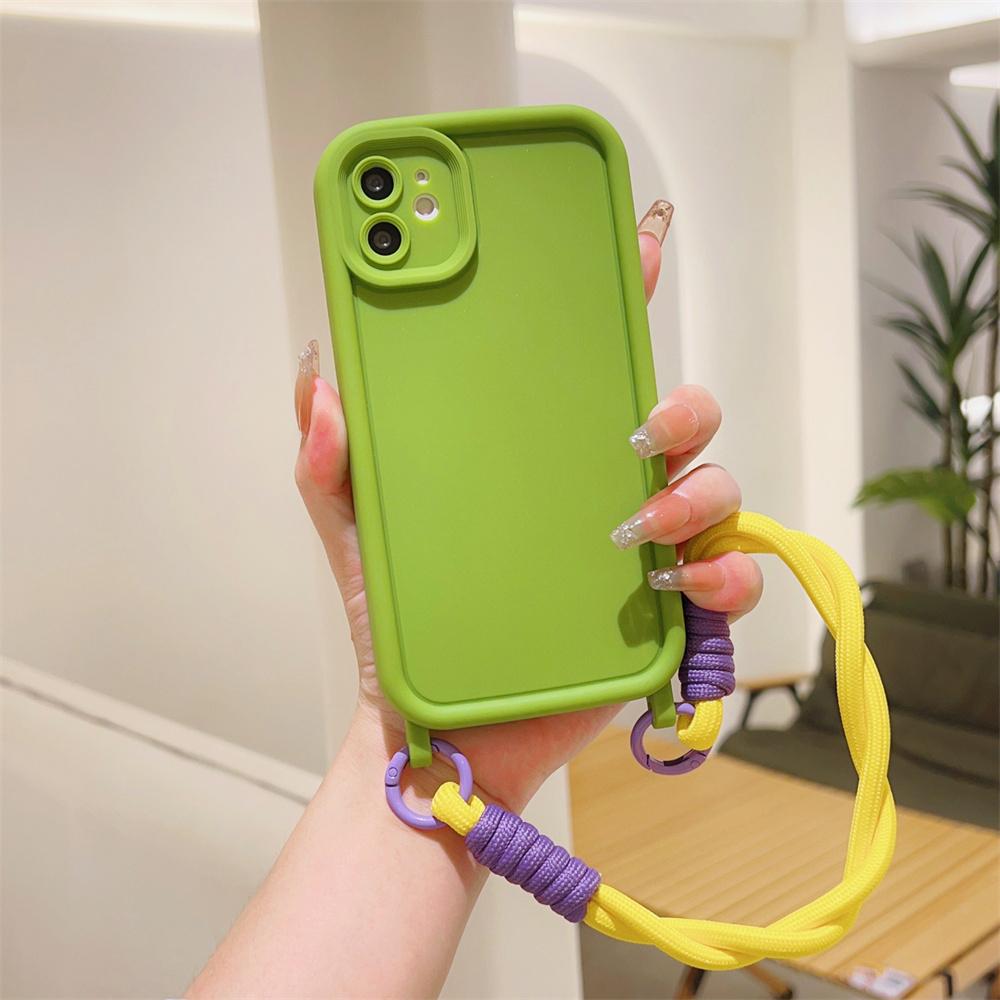 Wrist Strap Soft Phone Case for IPhone 16 15 14 Plus 13 12 11 Pro Max XS X XR Wristband Shockproof Protective Cover