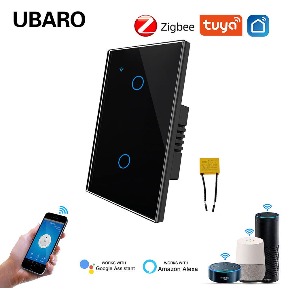 US Standard Zigbee Smart Glass Switch with Alexa Voice Control, App Support, and Customizable Single Zero Fire Switch