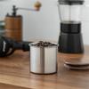 Tragbarer runder Kaffeebehälter Edelstahl Kaffeedose Kaffeevorratsglas Perfektes Geschenk für Kaffeeliebhaber