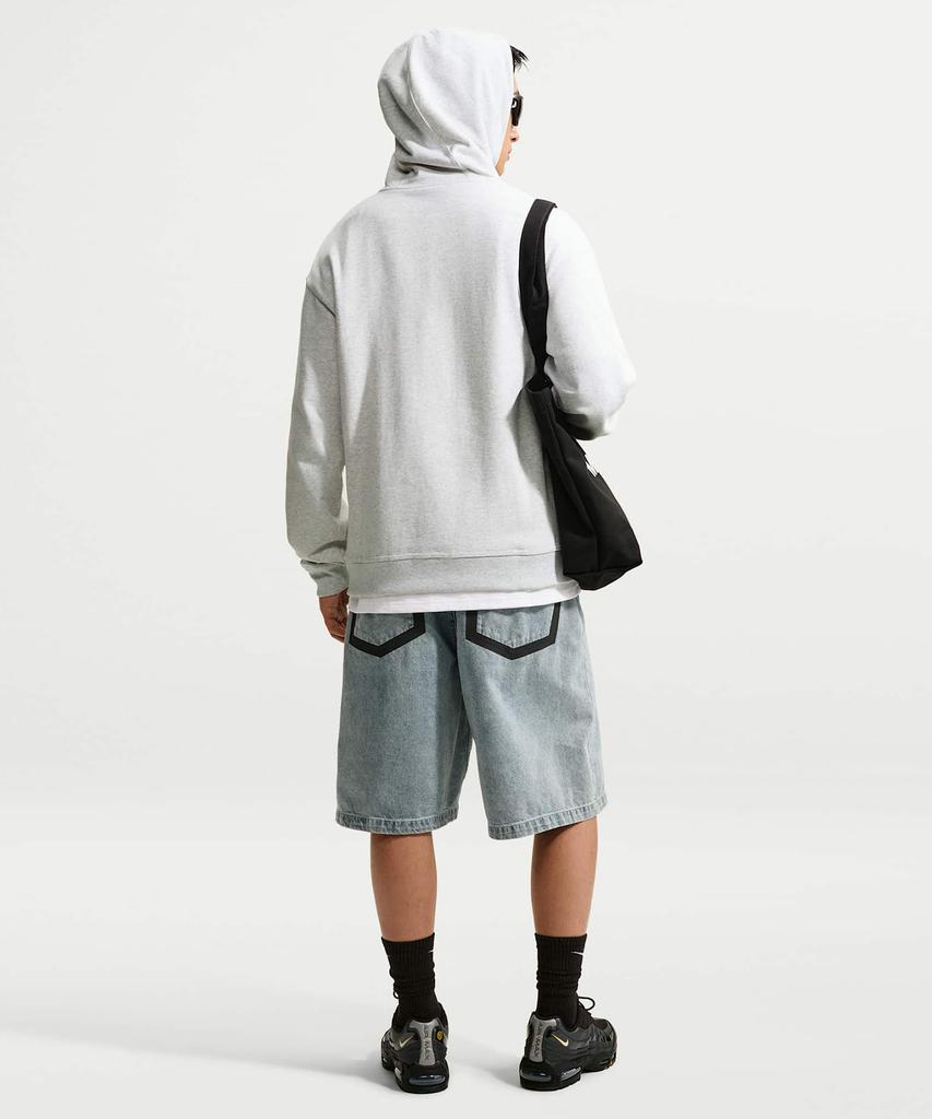 NIKE Your Message Here Fleece Pullover Hoodie M - Birch Heather:Black:Safety Orange / Io1649-051