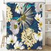 Luxury Floral Shower Curtain Extra Long Blue Printed Waterproof Bathroom Decor Modern Home Decor in Flowers Plants from Home Gar