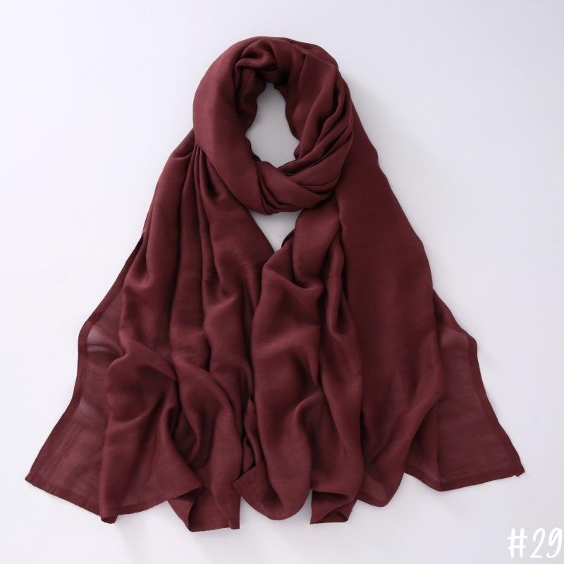New Thin Modal Scarf For Women Girls Solid Scarves Soft Wide Brim Cotton Breathable Pashmina Shawl Foulard Winter Wrap Shawls