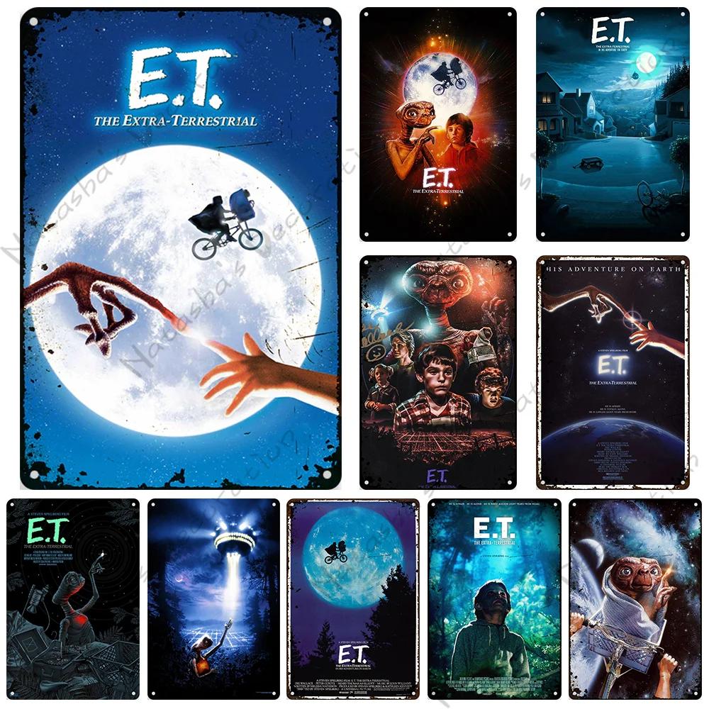 E.T. the Extra-Terrestrial Movie Metal Poster Vintage Wall Plate Bar Club Industrial Decor Metal Tin Sign Vintage Metal Plaque