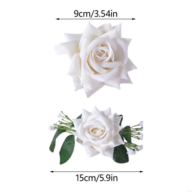 62KD Dekorative Rosenblumen-Raffhalter-Clips für Wohnzimmer Schlafzimmer 4er-Set