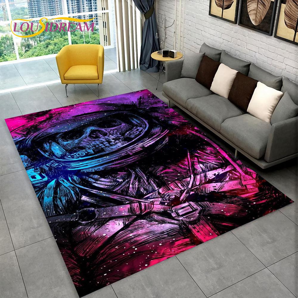 3D Creative Gothic Horror Skull Modern Area Rug,Carpet Rug for Living Room Bedroom Sofa Doormat Decor,Kitchen Non-slip Floor Mat