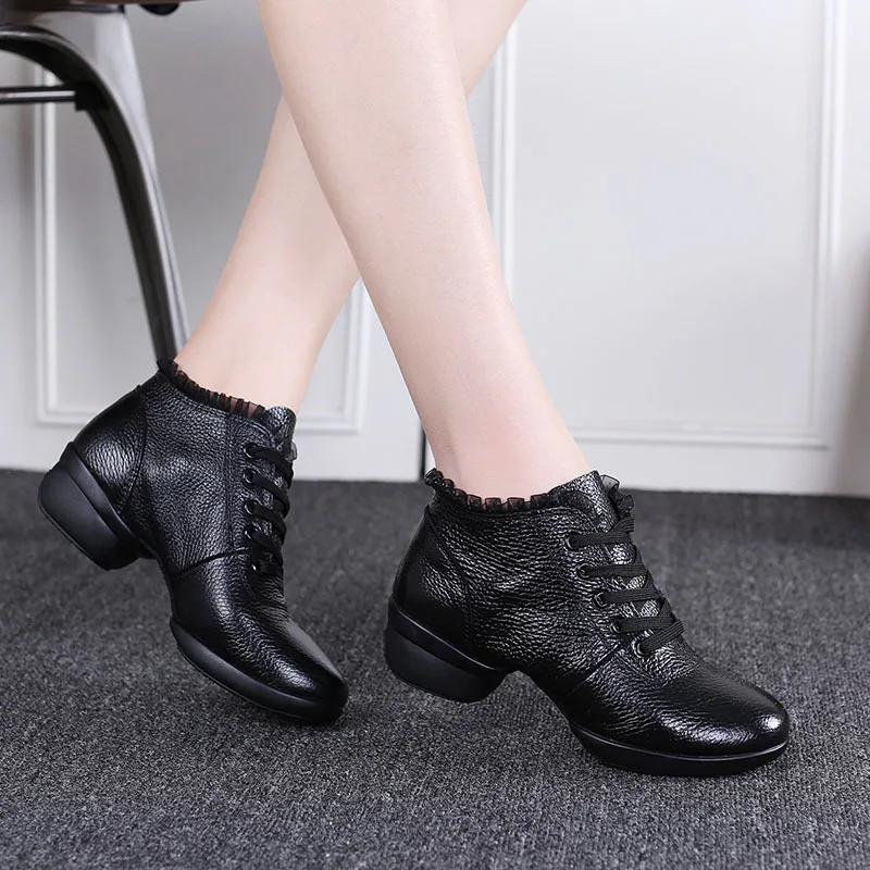 Sneakers Tanzschuhe für Damen Bequeme Modern Jazz Tanzschuhe Mädchen Damen Outdoor Echtleder Sportschuhe