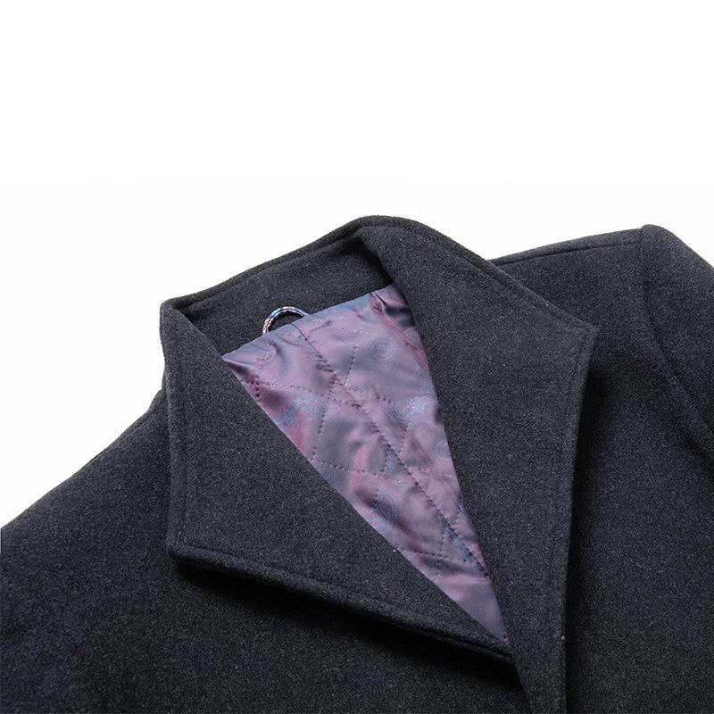 Korean Version of Fashion Men's Woolen Coat Casual Wool Men's Trench Coat Non-ironing Woolen Coat Jacket
