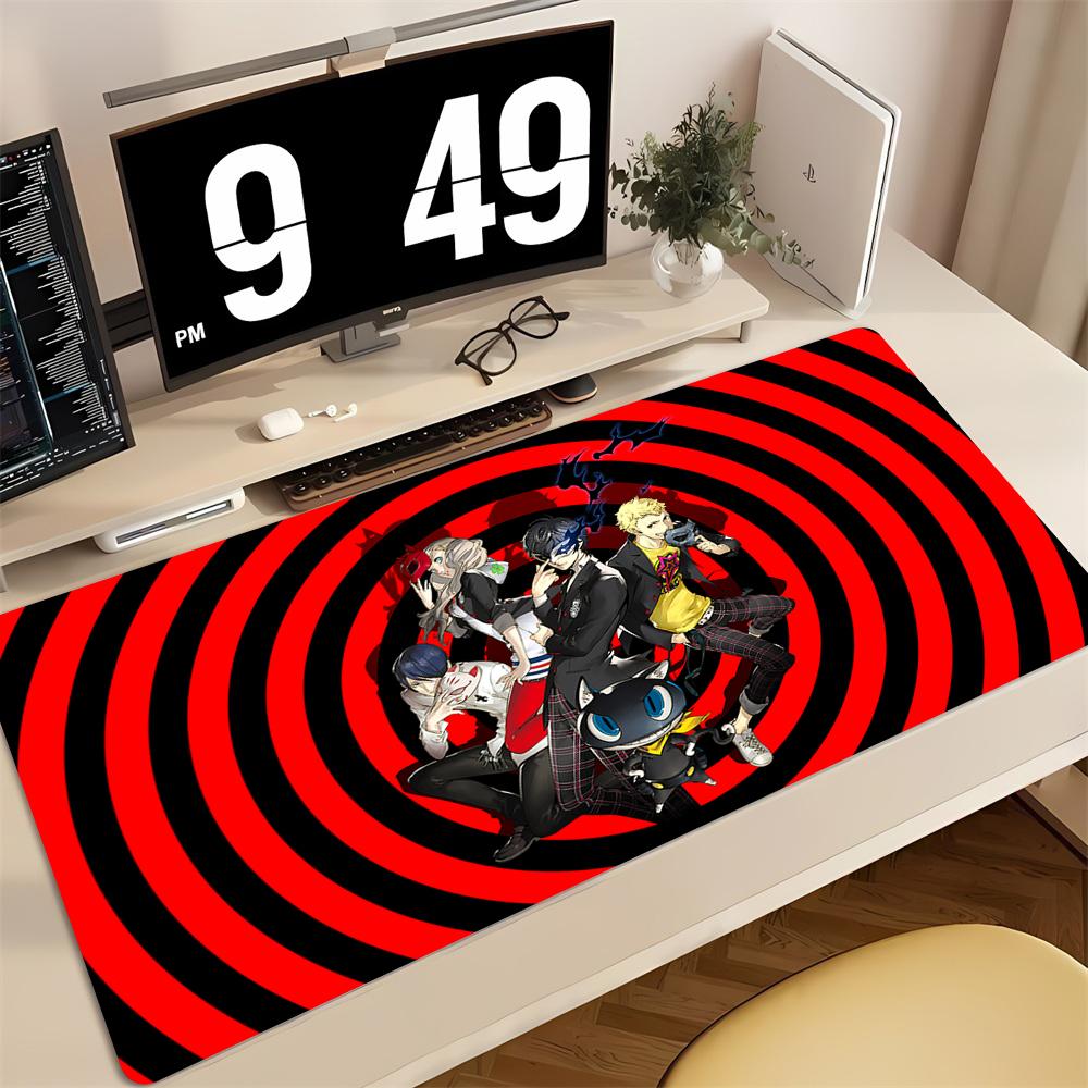 Tappetino per Mouse da Gioco Grande Tappetino per Scrivania Antiscivolo Bordi Cuciti Stampa Persona Anime Tappetino per Tastiera per Giocatore Ufficio a Casa
